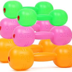 Kids Weight Set Dumbbells Set for toddlers | Barbell Fitness Exercise Equipment for Home Gym Workout (Set of 6 pcs)