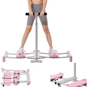 Leg Exercise Equipment, Pelvic Muscle Hip Trainer Inner Thigh Exerciser for Women Kegel Exercises, 2 in 1 Ski Exercise Machine Strength Training Leg Machine with Adjustable Rods