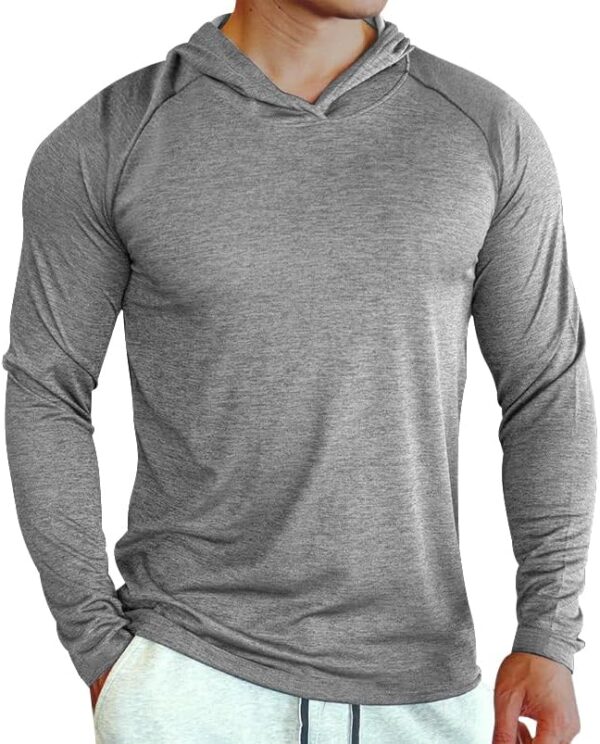 Lexiart Men Fashion Athletic Hoodie Workout Pullover Sport Solid Color Sweatshirt