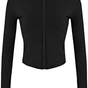 Lviefent Womens Lightweight Full Zip Running Track Jacket Workout Slim Fit Yoga Sportwear with Thumb Holes