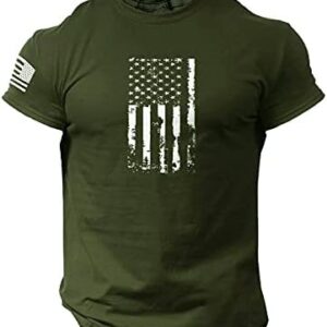 Mens American Flag T-Shirt Summer Casual Short Sleeve Graphic Tee Shirts Print Tops Cool Muscle Workout Patriotic Tee