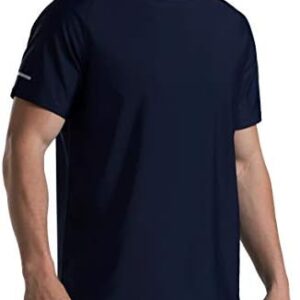 Men's Cooling Ice Silk Running Shirts Quick Dry Short Sleeve Athletic Gym T-Shirts UPF 50+ Outdoor Workout Tshirts