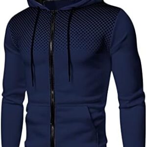 Mens Hoodies Sweatshirts for Men Mens Winter Leisure And Fitness Hooded Polka Dot Hoodie Sweatshirt