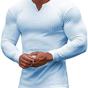 Mens Stretch Workout Gym Fitness Tshirts Bodybuilding Trainning Muscle Tees Long Sleeve Casual Slim Quick Dry Solid Pullover