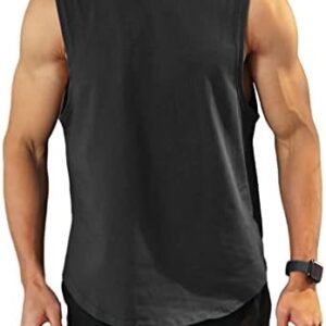 Men's Workout Bodybuilding Tank Tops Athletic Training Gym Shirts Vest Cotton Cut Off Sleeveless Muscle T-Shirt