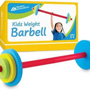 Modern Innovations Kids Barbell Weight Set, Toy Workout Equipment, Kid Weights for Exercise, Toddler Fun & Fitness (Colorful)…