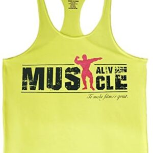 Muscle Alive Mens Bodybuilding Stringer Tank Tops Cotton Racerback