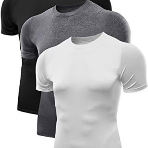 NELEUS Men's 3 Pack Athletic Compression Base Layer Workout Shirt