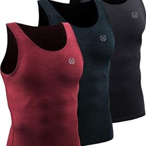 NELEUS Men's 3 Pack Dry Fit Compression Tank Top