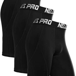 NELEUS Men's Compression Shorts Pack of 3