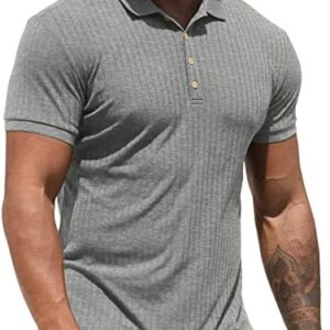 NITAGUT Men's Polo Shirts Shorts& Long Sleeve Casual Slim Fit Workout Shirts