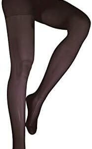 NuVein Compression Pantyhose, 15-20 mmHg Support, Women's Sheer Nylon Hosiery Tights, Closed Toe, Black, Medium