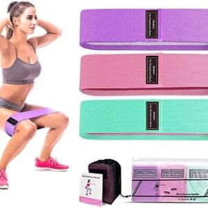 Resistance Bands for Legs and Butt, Fabric Exercise Bands Set, Thick Wide Stretch Fitness Bands, Non-Slip Workout Loop Bands, Booty Hip Bands for Women at Home or Gym