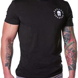 Savage Spartan T-Shirt for Men - American Warrior Helmet Athletic Tee