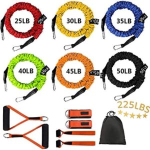 Sunsign Resistance Band with Handle, Exercise Bands with Handles, Ideal for Strength Training, Muscle Toning, Physical Therapy