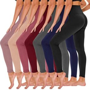 TNNZEET 7 Pack High Waisted Leggings for Women - Buttery Soft Workout Running Yoga Pants