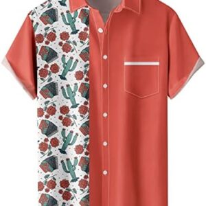 Tan Shirt Mens,Flower Short Sleeved Shirt Men's Summer Beach Style Relaxed Casual Lazy Shirt Mens Shirt with Dragon