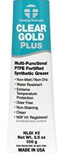 Tribology/Tech-Lube Tribology Clear Gold Plus Multi-Purpose PTFE Lubricant, NSF H1 Food Grade Grease, 3.5 oz. (CG-Plus)