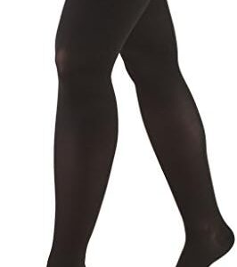 Truform 20-30 mmHg Compression Stockings for Men and Women, Thigh High Length, Dot-Top, Open Toe, Black, Large