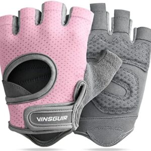 VINSGUIR Breathable Workout Gloves for Women, Weight Lifting Gloves for Gym, Cycling, Exercise, Fitness and Training, with Excellent Grip and Cushion Pads