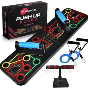 VM Push Up Board for Men & Women | Portable Home Gym Workout Equipment | Muscle Max Pushup Board For Men with Resistance Bands & Sit up Stand for Home Exercise, Fitness & Strength Training | Pushup Handles for Floor