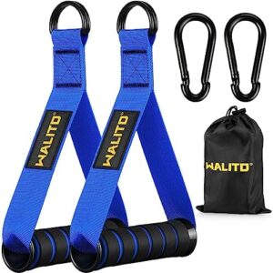 WALITO Exercise Handles, Replacement Cable Machine Attachments for Home Gym Equipment, Pulley System, Pilates, Resistance Bands, Strength Trainer, Heavy Duty Working Out Handles Accessories