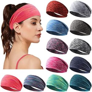 Women's Workout Headbands Non Slip Sport Sweatbands Yoga Hairbands for Travel Fitness Athletic Elastic Moisture Wicking for Girls