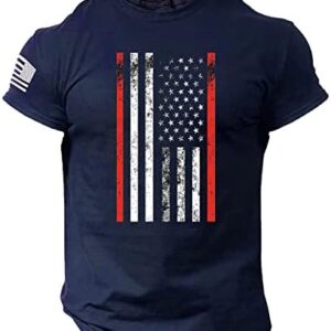 Xiloccer Surf Shirts Mens,Summer Men's Us Flag Logo Casual Fitness 3D Printed Short Sleeved T Shirt Nation T Shirts for Men