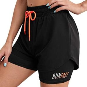 YOAKUKA Women's 2 in 1 Workout Shorts Gym Workout Yoga Running Biker Tennis Skirts Clothes Summer