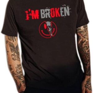 YOIISOPW I'M Broken shirt for Mens Cotton Short Sleeve Crew Neck T-Shirt Men's Workout Running Shirts Black T Shirt