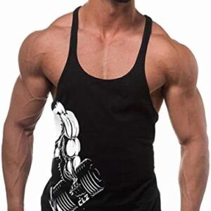 YeeHoo Men's Gym Stringer Tank Tops Y-Back Workout Muscle Tee Sleeveless Fitness Bodybuilding T Shirts