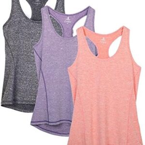 icyzone Women's Racerback Workout Athletic Running Tank Tops (Pack of 3)