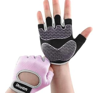 ihuan Lightweight Breathable Workout Gloves - Partition Palm Protection Gym Gloves | Enhance Grip Weight Lifting Gloves for Exercise | Fitness | Cycling Men & Women