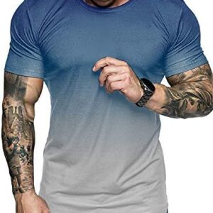 rrhss Mens Muscle Gym T-Shirts Short Sleeve Workout Athletic Bodybuilding Cotton Tee