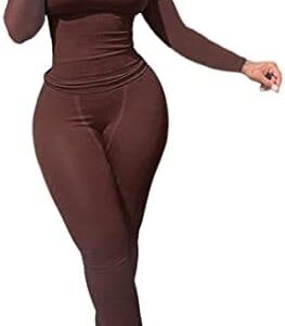 vyolu Casual Workout Sets 2 Piece Outfits for Women Ribbed Crop Tank Top High Waist Yoga Leggings Lounge Wear Tracksuit