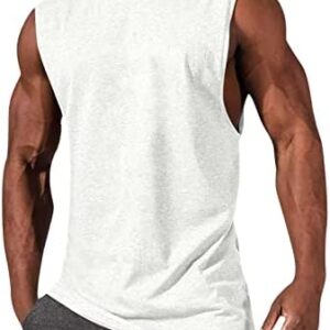 wodceeke Men's Muscle Shirts Sleeveless Gym Workout Tank Tops Beach Basic Tee Shirts Quick Dry Bodybuilding Fitness T-Shirts