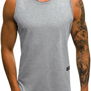 wodceeke Men's Workout Tank Tops Sleeveless Gym Shirts Summer Athletic Muscle T-Shirt Fitness Bodybuilding Basic Tee Shirts