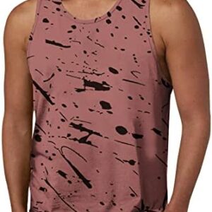 wodceeke Sleeveless Tank Tops, Men's Summer Gym Shirts Fashion Printed Casual Workout Muscle Fitness Running T-Shirt for Men