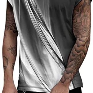 SHENGXINY Men's Summer Tank Tops Fashion Print Sleeveless Tees Crewneck Casual Shirts for Men Graphic Fitness Sports T-Shirt