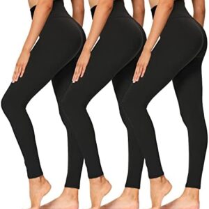 High Waisted Leggings for Women - Soft Athletic Tummy Control Pants for Running Cycling Yoga Workout - Reg & Plus Size