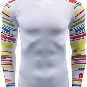 webert Fashion Men's Long Sleeve Yoga Fitness Print Casual T-Shirt Sport Top Blouse Men Slim Button Down Shirt Soccer T Shirt