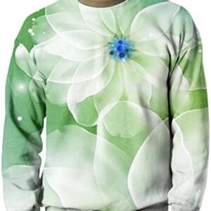 Sweatshirts For Men Fashion 3D Flowers Print Fitness Sports Long Sleeve Loose Fit Pullover Tees Blouse Streetwear