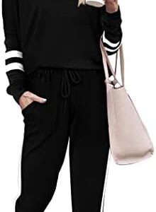 Aloodor Sweatsuit for Women 2 Piece Outfits for Womens Crewneck Sweatshirts Pullover