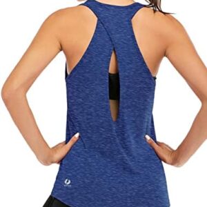 ICTIVE Womens Cross Backless Workout Tops for Women Racerback Tank Tops Open Back Running Tank Tops Muscle Tank Yoga Shirts