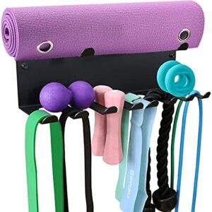 2 Tier Multi-Purpose Storage Rack Resistance Bands Rack Gym Storage Rack Fitness Bands Rack Heavy Duty Rack for Resistance Bands, Straps, Jump Ropes, Foam Rollers, Chains, Weight Belts, Tools