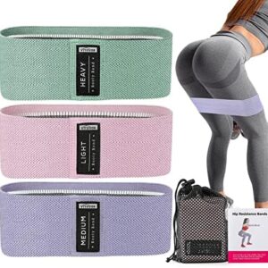 3 Levels Booty Bands Set, Resistance Bands for Working Out, Exercise Bands for Women Legs and Butt, Yoga Starter Set