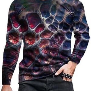 3D Digital Printed Long Sleeve T-Shirts for Men Trendy Graphic Tees 2023 Fashion T-Shirt Casual Tops Streetwear