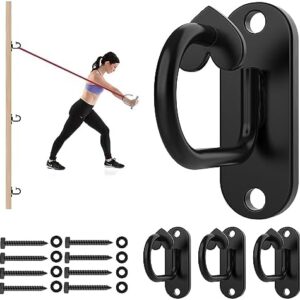 4PCS Resistance Band Wall Anchor, Wall Mount Workout Anchors for Suspension Training, Body Weight Straps, Strength Training, Yoga, Home Gym