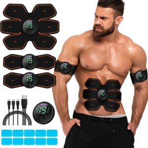 ABS Stimulator Workout Equipment, Ab Machine USB Rechargeable Gear for Abdomen/Arm/Leg, Strength Training Equipment for Men and Women