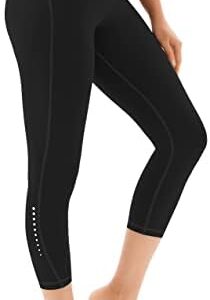 AFITNE Capri Leggings for Women High Waisted Tummy Control Workout Athletic Stretchy Leggings Cropped Yoga Pants with Pockets